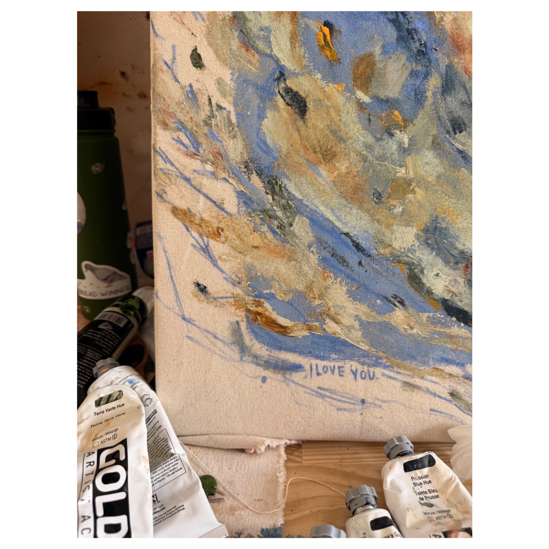 THIS WAS GOING TO BE A PAINTING ABOUT BEER BUT I KEPT THINKING ABOUT YOU, GOT MUSHY, AND EVERYTHING CHANGED. I LOVE YOU. — view 3