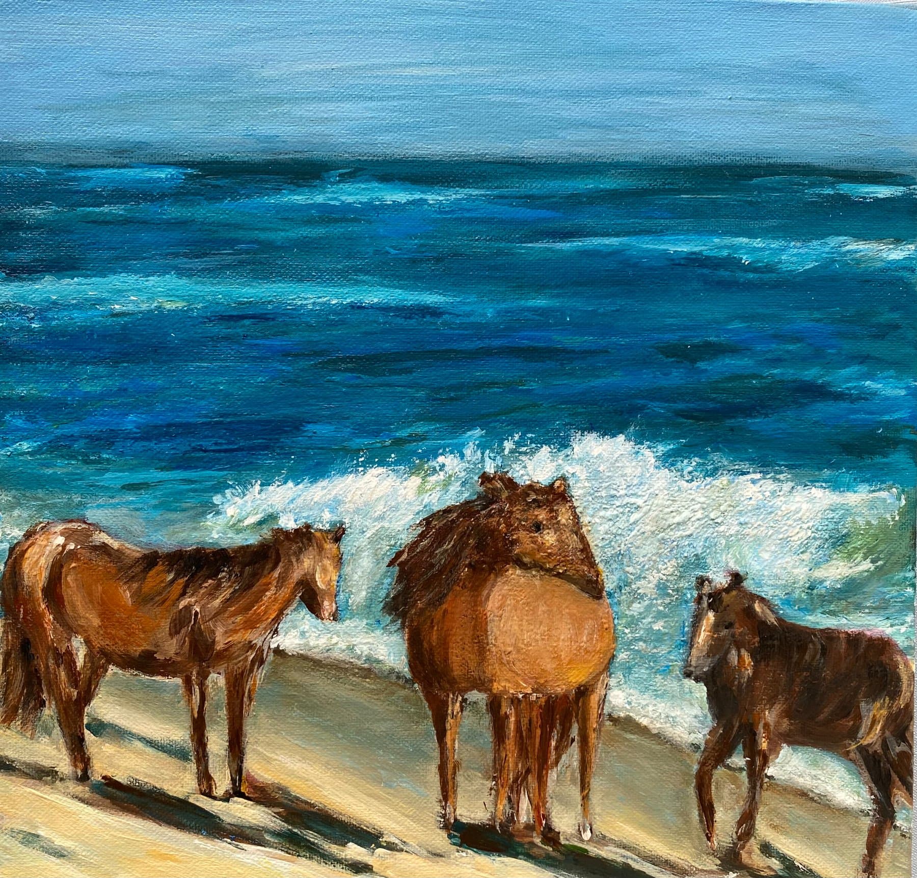 "Wild Horses at Sable Island, Nova Scotia" — view 1