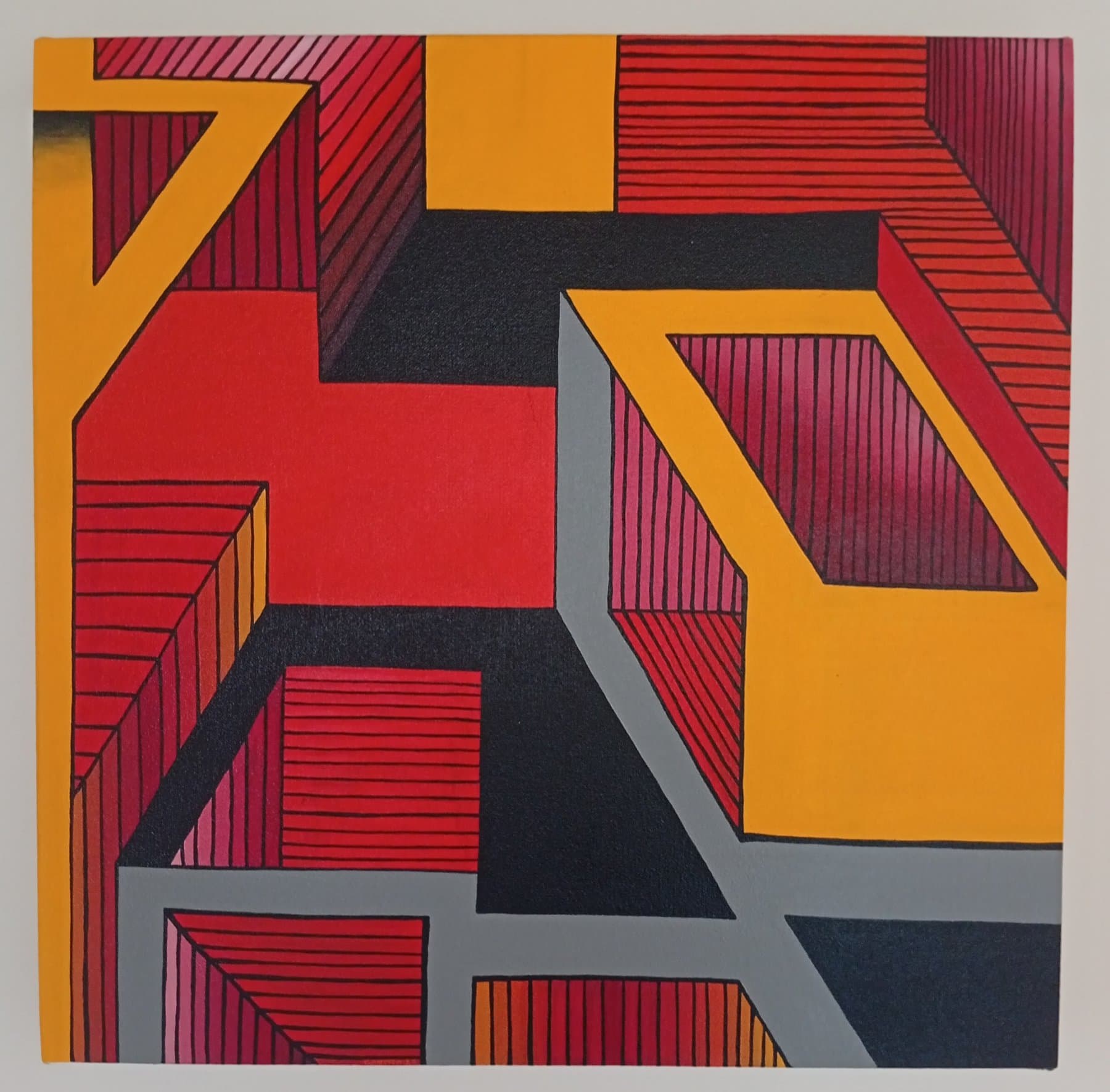 Geometric Interplay: A Study in Lines and Shapes — view 1
