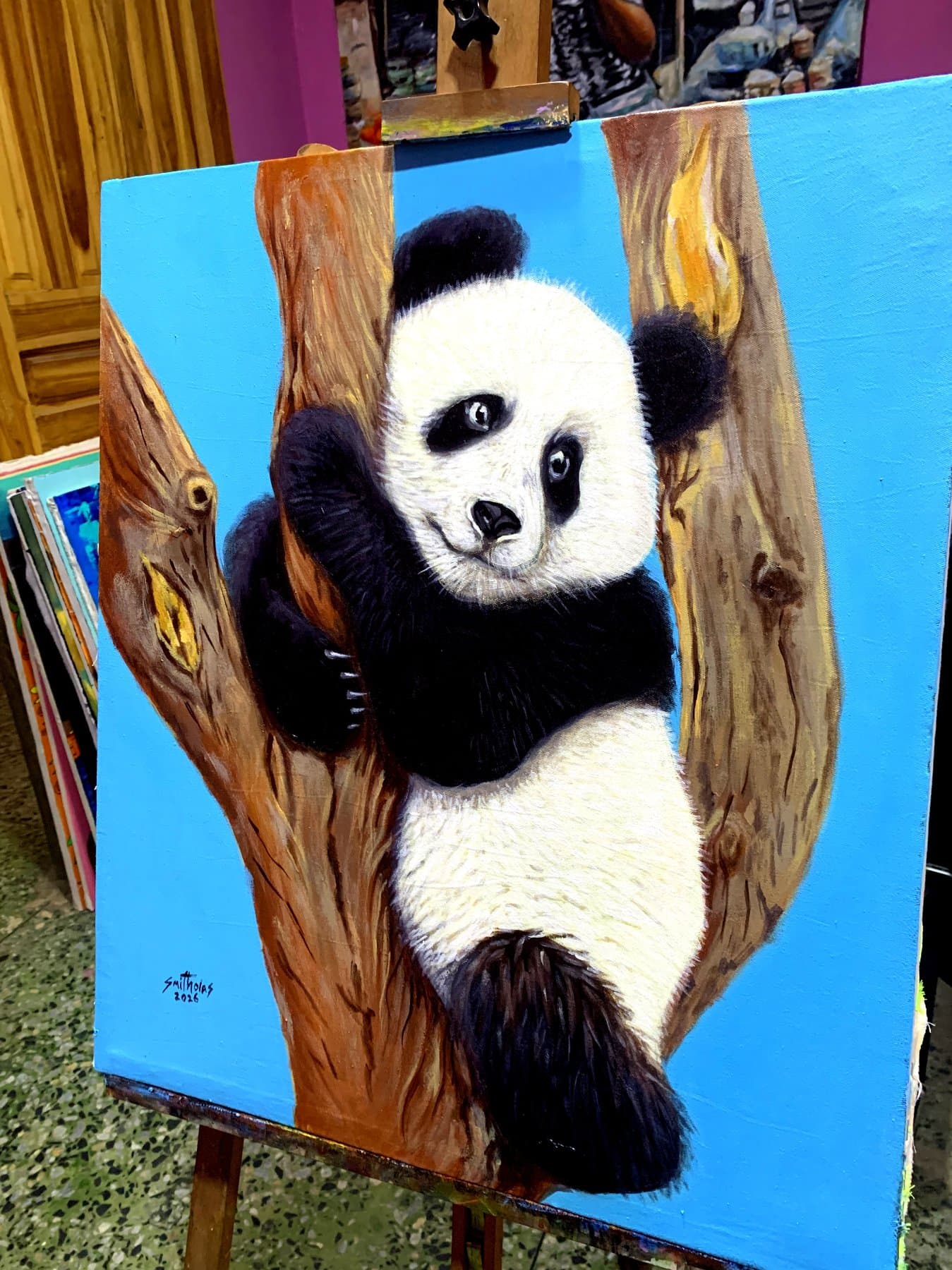 Panda Resting On Branch — view 3